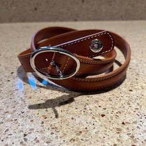 Butet Sellier France Leather Equestrian Belt in Tan size Medium
